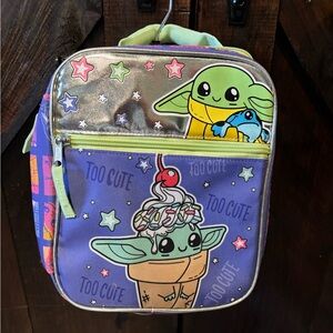 Star Wars Green and Blue Grogu Bags with Holographic Design